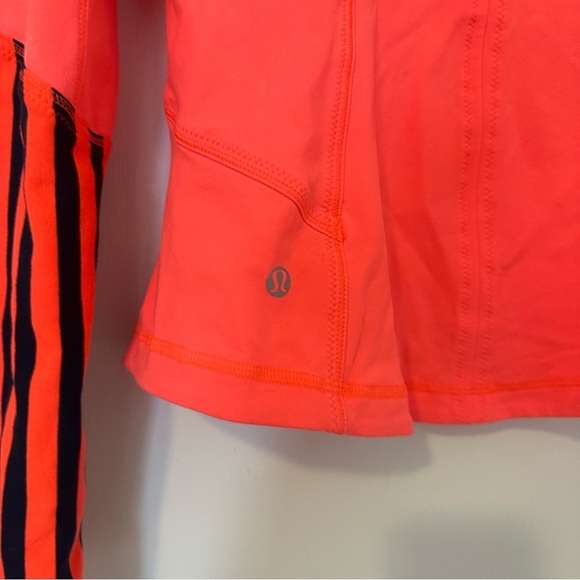 Lululemon Forme Classic Stripe Light Flare Inkwell Zip Front Athletic Jacket 8 - Picture 6 of 11